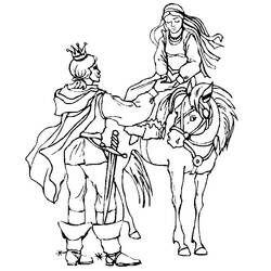 Dessin à colorier: Chevalier (Personnages de fantasy et d'aventure) #86910 - Coloriages à Imprimer Gratuits
