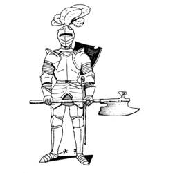 Dessin à colorier: Chevalier (Personnages de fantasy et d'aventure) #86911 - Coloriages à Imprimer Gratuits