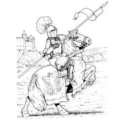 Dessin à colorier: Chevalier (Personnages de fantasy et d'aventure) #86916 - Coloriages à Imprimer Gratuits