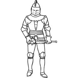 Dessin à colorier: Chevalier (Personnages de fantasy et d'aventure) #86917 - Coloriages à Imprimer Gratuits