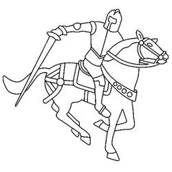 Dessin à colorier: Chevalier (Personnages de fantasy et d'aventure) #86929 - Coloriages à Imprimer Gratuits