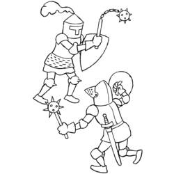 Dessin à colorier: Chevalier (Personnages de fantasy et d'aventure) #86935 - Coloriages à Imprimer Gratuits