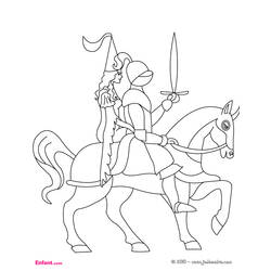 Dessin à colorier: Chevalier (Personnages de fantasy et d'aventure) #86942 - Coloriages à Imprimer Gratuits