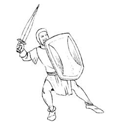 Dessin à colorier: Chevalier (Personnages de fantasy et d'aventure) #86948 - Coloriages à Imprimer Gratuits