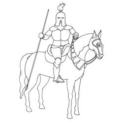 Dessin à colorier: Chevalier (Personnages de fantasy et d'aventure) #86950 - Coloriages à Imprimer Gratuits