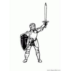 Dessin à colorier: Chevalier (Personnages de fantasy et d'aventure) #86955 - Coloriages à Imprimer Gratuits
