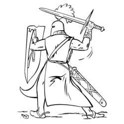 Dessin à colorier: Chevalier (Personnages de fantasy et d'aventure) #86964 - Coloriages à Imprimer Gratuits