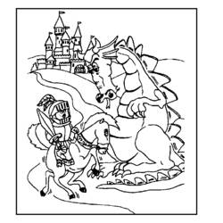 Dessin à colorier: Chevalier (Personnages de fantasy et d'aventure) #86970 - Coloriages à Imprimer Gratuits