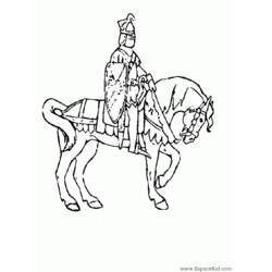 Dessin à colorier: Chevalier (Personnages de fantasy et d'aventure) #86972 - Coloriages à Imprimer Gratuits