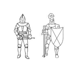 Dessin à colorier: Chevalier (Personnages de fantasy et d'aventure) #86977 - Coloriages à Imprimer Gratuits