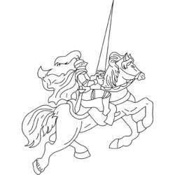 Dessin à colorier: Chevalier (Personnages de fantasy et d'aventure) #86987 - Coloriages à Imprimer Gratuits