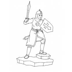 Dessin à colorier: Chevalier (Personnages de fantasy et d'aventure) #86994 - Coloriages à Imprimer Gratuits