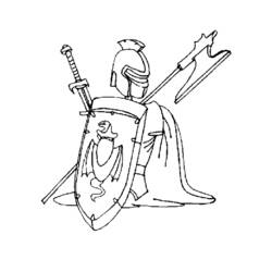 Dessin à colorier: Chevalier (Personnages de fantasy et d'aventure) #87058 - Coloriages à Imprimer Gratuits