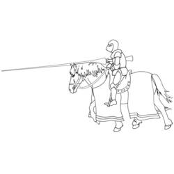 Dessin à colorier: Chevalier (Personnages de fantasy et d'aventure) #87220 - Coloriages à Imprimer Gratuits