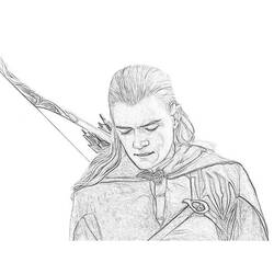 Dessin à colorier: Elfe (Personnages de fantasy et d'aventure) #94102 - Coloriages à Imprimer Gratuits