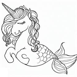 Dessins à colorier: Licorne Sirène - Coloriages à Imprimer Gratuits