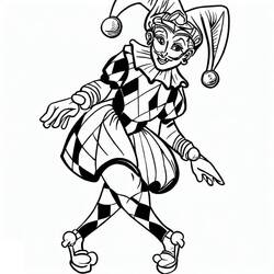 Dessin à colorier: Arlequin (Personnages fantastiques et d'aventure) #190058 - Coloriages à Imprimer Gratuits