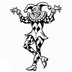 Dessin à colorier: Arlequin (Personnages fantastiques et d'aventure) #190060 - Coloriages à Imprimer Gratuits