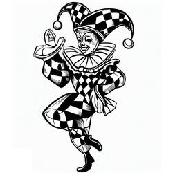 Dessin à colorier: Arlequin (Personnages fantastiques et d'aventure) #190062 - Coloriages à Imprimer Gratuits