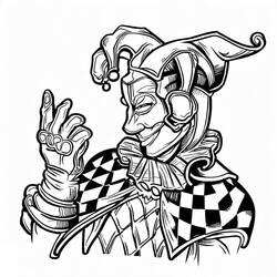 Dessin à colorier: Arlequin (Personnages fantastiques et d'aventure) #190063 - Coloriages à Imprimer Gratuits