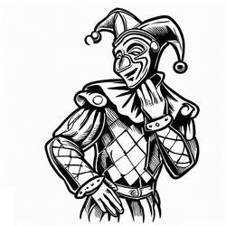Dessin à colorier: Arlequin (Personnages fantastiques et d'aventure) #190064 - Coloriages à Imprimer Gratuits