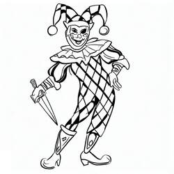 Dessin à colorier: Arlequin (Personnages fantastiques et d'aventure) #190065 - Coloriages à Imprimer Gratuits