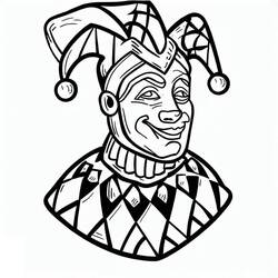 Dessin à colorier: Arlequin (Personnages fantastiques et d'aventure) #190066 - Coloriages à Imprimer Gratuits