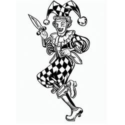 Dessin à colorier: Arlequin (Personnages fantastiques et d'aventure) #190067 - Coloriages à Imprimer Gratuits