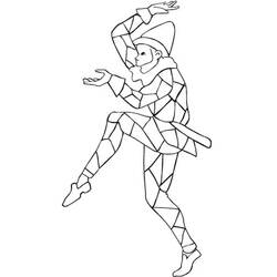 Dessin à colorier: Arlequin (Personnages fantastiques et d'aventure) #190068 - Coloriages à Imprimer Gratuits