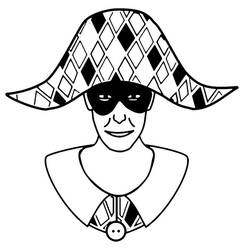 Dessin à colorier: Arlequin (Personnages fantastiques et d'aventure) #190069 - Coloriages à Imprimer Gratuits