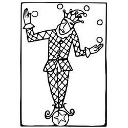 Dessin à colorier: Arlequin (Personnages fantastiques et d'aventure) #190070 - Coloriages à Imprimer Gratuits