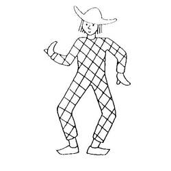 Dessin à colorier: Arlequin (Personnages fantastiques et d'aventure) #190071 - Coloriages à Imprimer Gratuits