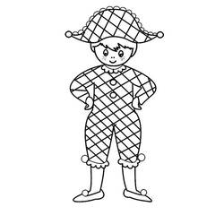 Dessin à colorier: Arlequin (Personnages fantastiques et d'aventure) #190073 - Coloriages à Imprimer Gratuits