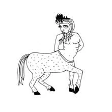 Dessin à colorier: Centaure (Personnages fantastiques et d'aventure) #149615 - Coloriages à Imprimer Gratuits
