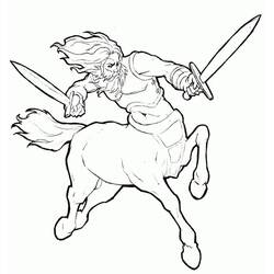 Dessin à colorier: Centaure (Personnages fantastiques et d'aventure) #209598 - Coloriages à Imprimer Gratuits