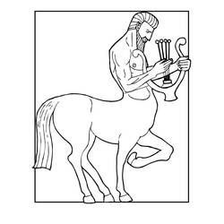 Dessin à colorier: Centaure (Personnages fantastiques et d'aventure) #209599 - Coloriages à Imprimer Gratuits