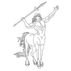 Dessin à colorier: Centaure (Personnages fantastiques et d'aventure) #209600 - Coloriages à Imprimer Gratuits