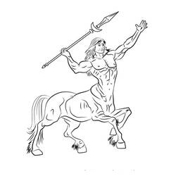 Dessin à colorier: Centaure (Personnages fantastiques et d'aventure) #209603 - Coloriages à Imprimer Gratuits