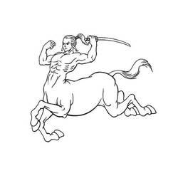 Dessin à colorier: Centaure (Personnages fantastiques et d'aventure) #209605 - Coloriages à Imprimer Gratuits