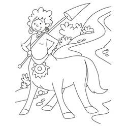 Dessin à colorier: Centaure (Personnages fantastiques et d'aventure) #209607 - Coloriages à Imprimer Gratuits