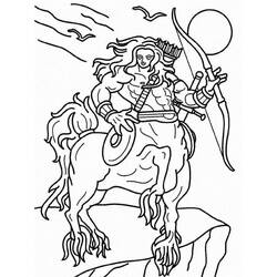 Dessin à colorier: Centaure (Personnages fantastiques et d'aventure) #209618 - Coloriages à Imprimer Gratuits