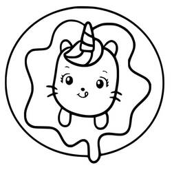 Dessin à colorier: Chat Licorne (Personnages fantastiques et d'aventure) #199288 - Coloriages à Imprimer Gratuits