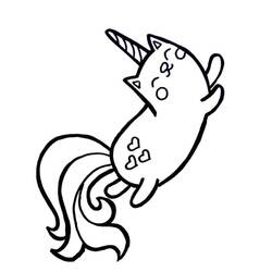 Dessin à colorier: Chat Licorne (Personnages fantastiques et d'aventure) #199290 - Coloriages à Imprimer Gratuits