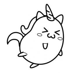 Dessin à colorier: Chat Licorne (Personnages fantastiques et d'aventure) #199311 - Coloriages à Imprimer Gratuits