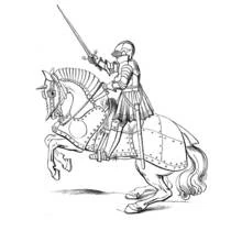 Dessin à colorier: Chevalier (Personnages fantastiques et d'aventure) #86894 - Coloriages à Imprimer Gratuits