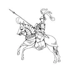 Dessin à colorier: Chevalier (Personnages fantastiques et d'aventure) #86898 - Coloriages à Imprimer Gratuits