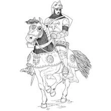 Dessin à colorier: Chevalier (Personnages fantastiques et d'aventure) #86903 - Coloriages à Imprimer Gratuits