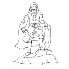 Dessin à colorier: Chevalier (Personnages fantastiques et d'aventure) #86905 - Coloriages à Imprimer Gratuits