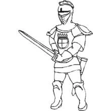 Dessin à colorier: Chevalier (Personnages fantastiques et d'aventure) #86906 - Coloriages à Imprimer Gratuits