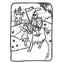 Dessin à colorier: Chevalier (Personnages fantastiques et d'aventure) #86907 - Coloriages à Imprimer Gratuits